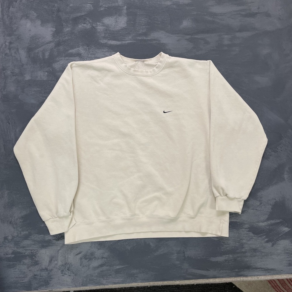 Vintage Nike sweatshirt mens XXL White 2000s y2k Swoosh check logo